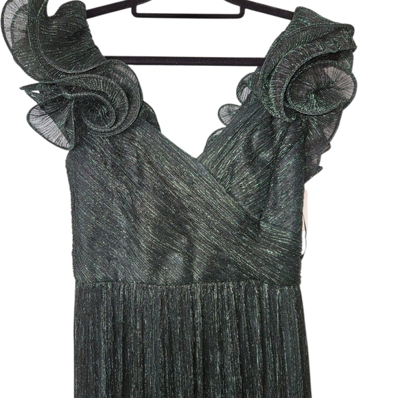 After Six Evergreen Metallic Gown, Size Small, NWOT - Picture 4 of 7